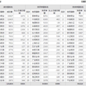 2021年1月25日滬深300股指期貨02月份合約（IF2102）持倉一覽表