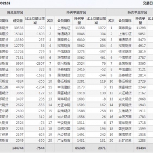 1月29日滬深300股指期權(quán)2月份合約（IO2102）持倉(cāng)一覽表