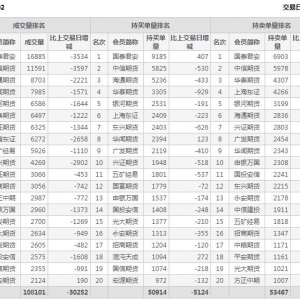 2021年2月1日滬深300股指期貨02月份合約（IF2102）持倉(cāng)一覽表