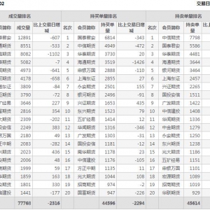 2021年2月3日IC中證500股指期貨2月份合約（IC2102）持倉