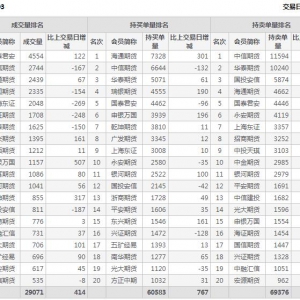 2021年2月3日IC中證500股指期貨3月份合約（IC2103）持倉