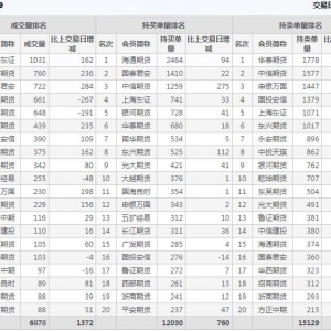 2021年2月3日IC中證500股指期貨9月份合約（IC2109）持倉