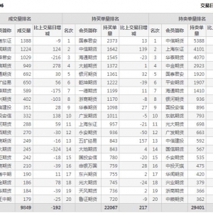 2021年2月9日滬深300股指期貨06月份合約（IF2106）持倉一覽表