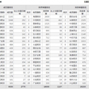 2021年2月9日IC中證500股指期貨9月份合約（IC2109）持倉