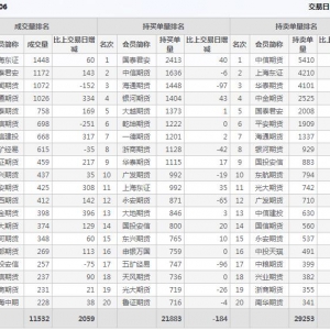 2021年2月10日滬深300股指期貨06月份合約（IF2106）持倉一覽表