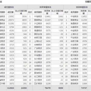 2022年10月28日IC中證500股指期貨11月份合約（IC2211）持倉