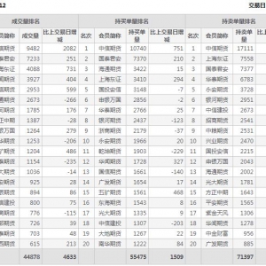 2022年10月31日滬深300股指期貨12月份合約（IF2212）持倉一覽表