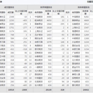 2022年11月2日滬深300股指期貨03月份合約（IF2303）持倉一覽表