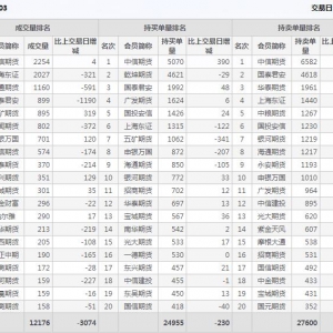 2022年11月3日滬深300股指期貨03月份合約（IF2303）持倉一覽表