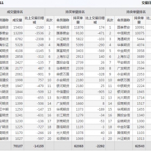 2022年11月3日IC中證500股指期貨11月份合約（IC2211）持倉