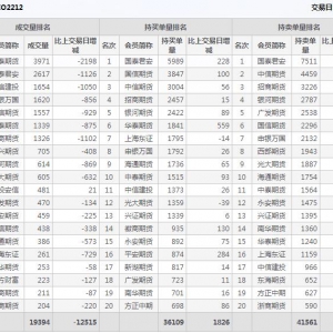 2022年11月3日滬深300股指期權12月份合約（IO2212）持倉一覽表