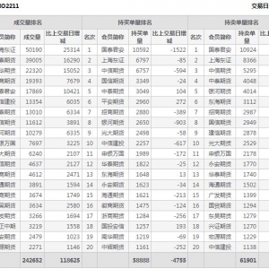 2022年11月4日滬深300股指期權11月份合約（IO2211）持倉一覽表