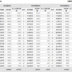 2022年11月7日滬深300股指期貨11月份合約（IF2211）持倉一覽表