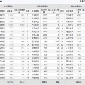 2022年11月7日滬深300股指期貨03月份合約（IF2303）持倉一覽表