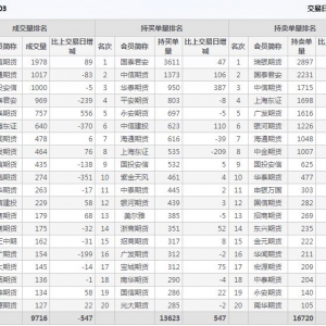 2022年11月7日IH上證50股指期貨03月份合約（IH2303）持倉一覽表