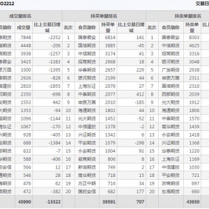 2022年11月7日滬深300股指期權12月份合約（IO2212）持倉一覽表