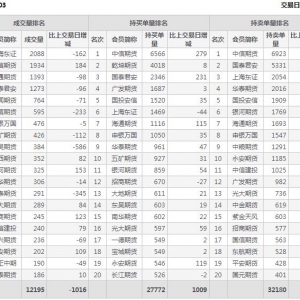 2022年11月10日滬深300股指期貨03月份合約（IF2303）持倉一覽表