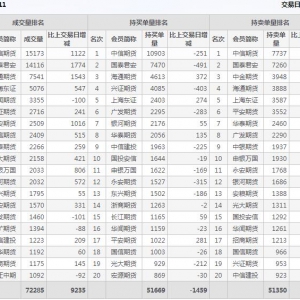 2022年11月10日IC中證500股指期貨11月份合約（IC2211）持倉