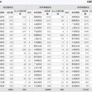 2022年11月10日IH上證50股指期貨03月份合約（IH2303）持倉一覽表