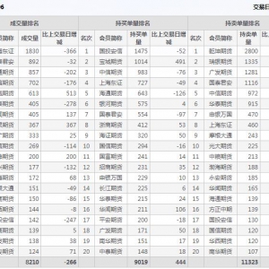 2022年11月14日滬深300股指期貨06月份合約（IF2306）持倉一覽表