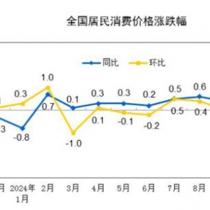 2024年11月份居民消費價格指數（CPI）同比上漲0.2%